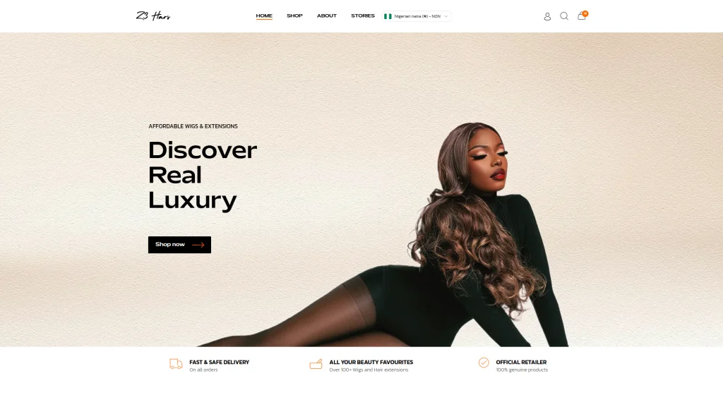 Retention marketing services at work: the Z3 Hairs store collecting emails with a pop-up