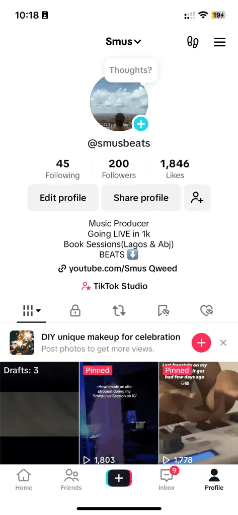 Smus Qweed TikTok growth: the profile during the campaign