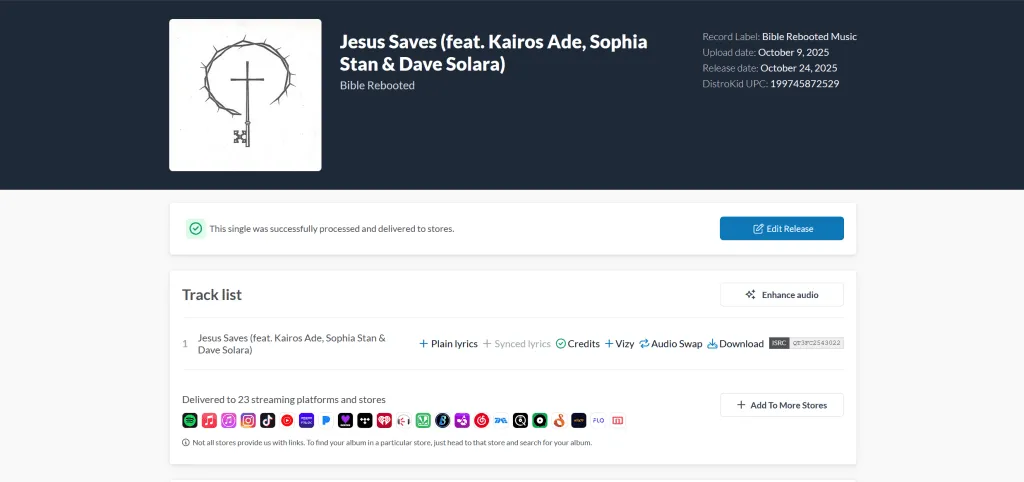 Jesus Saves by Bible Rebooted delivered to streaming stores