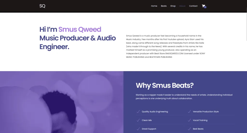 Smus Qweed website: music producer and audio engineer