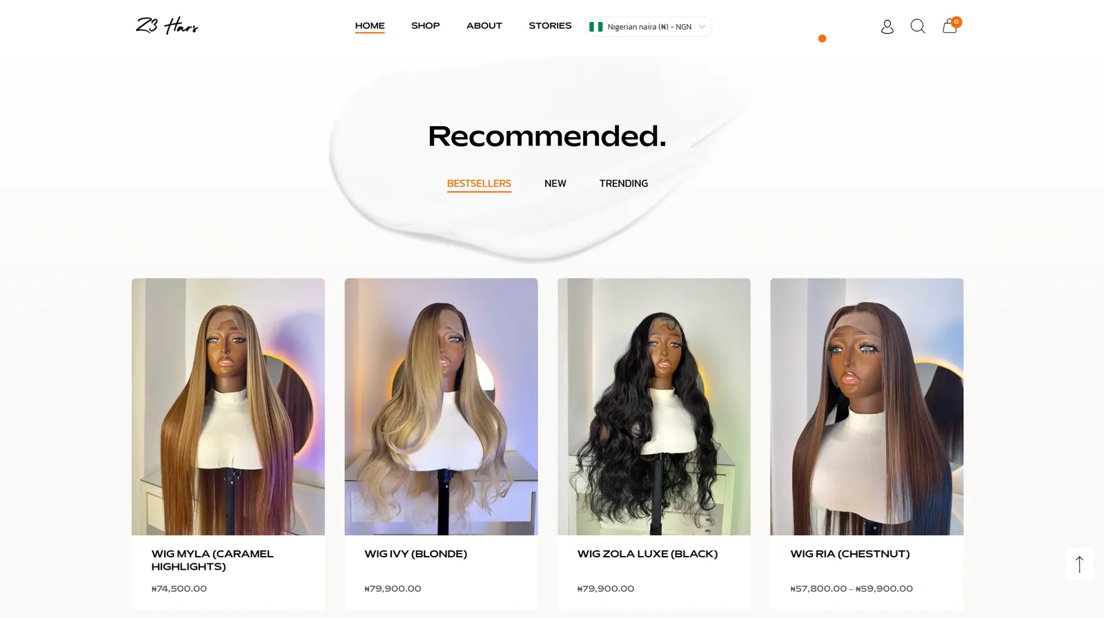 Z3 Hairs recommended wigs section