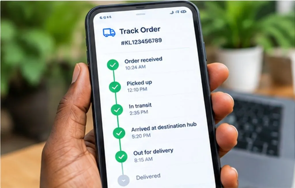 Courier order tracking screen