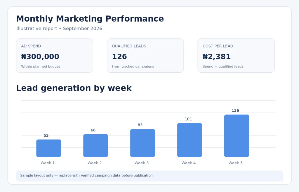 Digital Marketing Agency in Nigeria monthly reporting